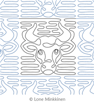 Taurus by Lone Minkkinen. This image demonstrates how this computerized pattern will stitch out once loaded on your robotic quilting system. A full page pdf is included with the design download.