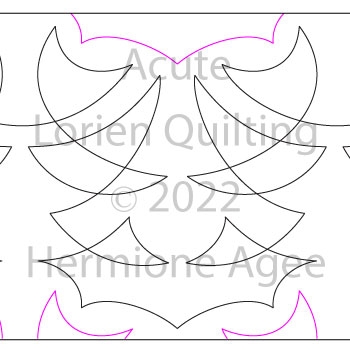 Acute by Lorien Quilting. This image demonstrates how this computerized pattern will stitch out once loaded on your robotic quilting system. A full page pdf is included with the design download.