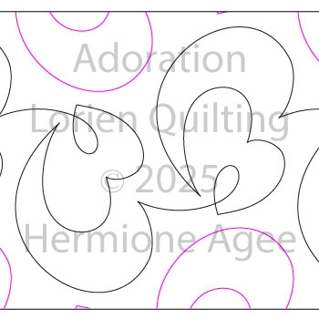 Adoration by Lorien Quilting. This image demonstrates how this computerized pattern will stitch out once loaded on your robotic quilting system. A full page pdf is included with the design download.