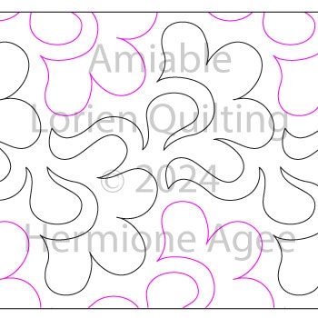 Amiable by Lorien Quilting. This image demonstrates how this computerized pattern will stitch out once loaded on your robotic quilting system. A full page pdf is included with the design download.