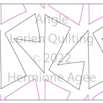 Angle by Lorien Quilting. This image demonstrates how this computerized pattern will stitch out once loaded on your robotic quilting system. A full page pdf is included with the design download.