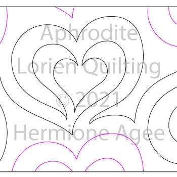 Aphrodite by Lorien Quilting. This image demonstrates how this computerized pattern will stitch out once loaded on your robotic quilting system. A full page pdf is included with the design download.