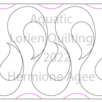 Aquatic by Lorien Quilting. This image demonstrates how this computerized pattern will stitch out once loaded on your robotic quilting system. A full page pdf is included with the design download.