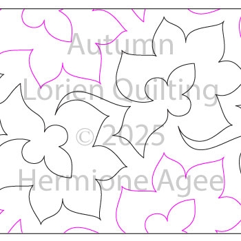 Autumn by Lorien Quilting. This image demonstrates how this computerized pattern will stitch out once loaded on your robotic quilting system. A full page pdf is included with the design download.