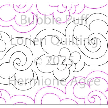 Bubble Puff by Lorien Quilting. This image demonstrates how this computerized pattern will stitch out once loaded on your robotic quilting system. A full page pdf is included with the design download.