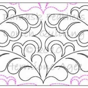 Digital Quilting Design Damask Feathers by Lorien Quilting.