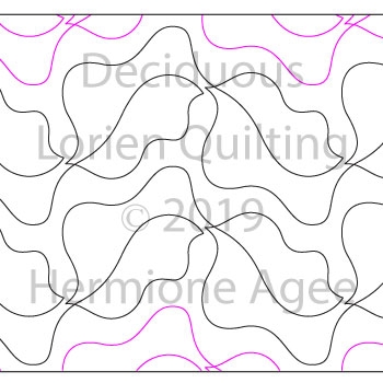 Deciduous by Lorien Quilting. This image demonstrates how this computerized pattern will stitch out once loaded on your robotic quilting system. A full page pdf is included with the design download.