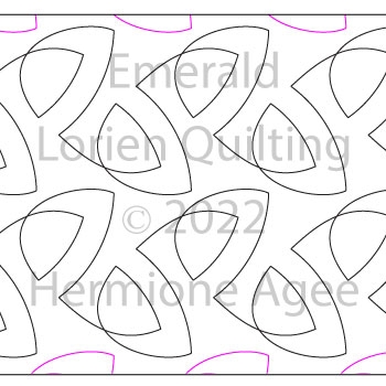 Emerald by Lorien Quilting. This image demonstrates how this computerized pattern will stitch out once loaded on your robotic quilting system. A full page pdf is included with the design download.