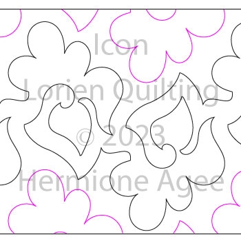 Icon by Lorien Quilting. This image demonstrates how this computerized pattern will stitch out once loaded on your robotic quilting system. A full page pdf is included with the design download.