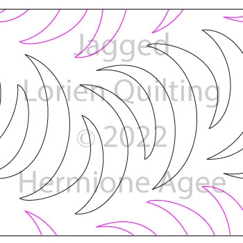 Jagged by Lorien Quilting. This image demonstrates how this computerized pattern will stitch out once loaded on your robotic quilting system. A full page pdf is included with the design download.