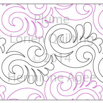 Digital Quilting Design Plume by Lorien Quilting.
