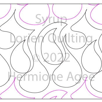 Syrup by Lorien Quilting. This image demonstrates how this computerized pattern will stitch out once loaded on your robotic quilting system. A full page pdf is included with the design download.