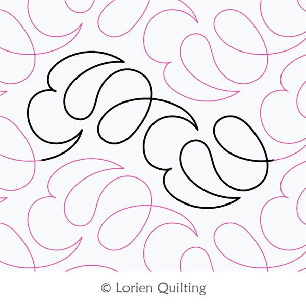 Aether by Lorien Quilting. This image demonstrates how this computerized pattern will stitch out once loaded on your robotic quilting system. A full page pdf is included with the design download.