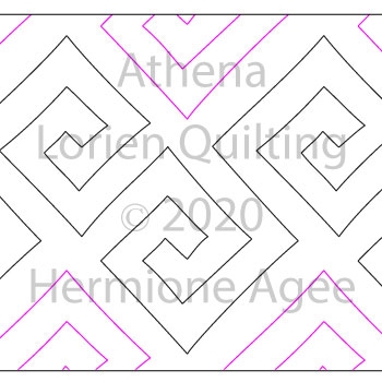 Athena by Lorien Quilting. This image demonstrates how this computerized pattern will stitch out once loaded on your robotic quilting system. A full page pdf is included with the design download.