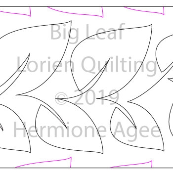 Big Leaf by Lorien Quilting. This image demonstrates how this computerized pattern will stitch out once loaded on your robotic quilting system. A full page pdf is included with the design download.