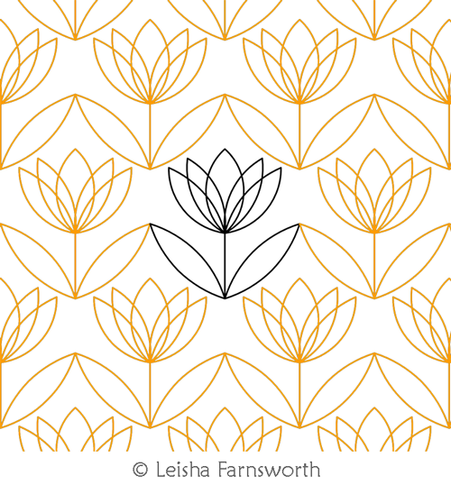Digital Quilting Design Blooming Tulips by Leisha Farnsworth