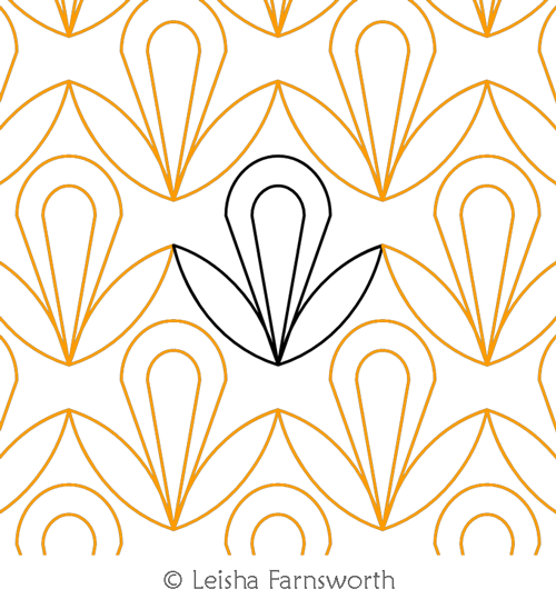 Digital Quilting Design Blooming Lily by Leisha Farnsworth