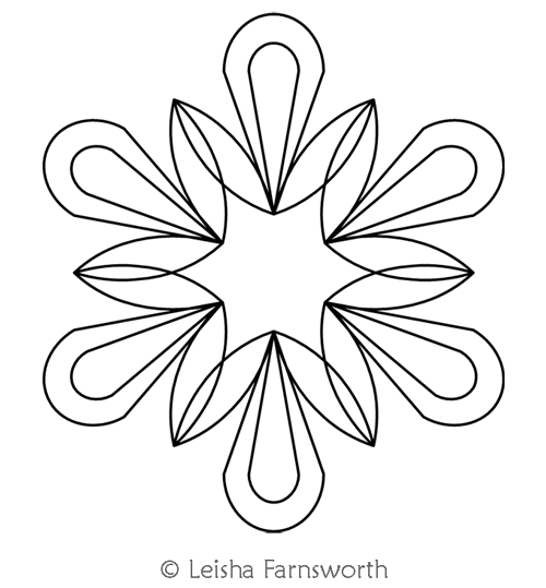 Digital Quilting Design Lily Blockl by Leisha Farnsworth