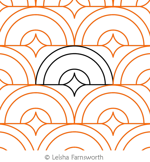 Digital Quilting Design  Retro Clam by Leisha Farnsworth