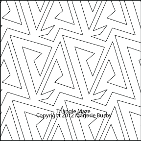 Digital Quilting Design Triangle Maze by Marjorie Busby.