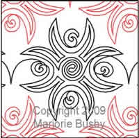 Digital Quilting Design Moonflower Mola by Marjorie Busby.