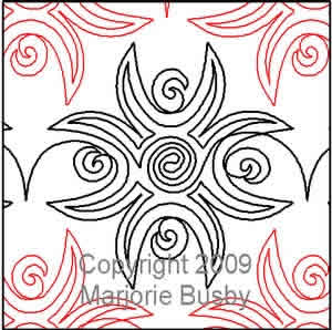 Digital Quilting Design Moonflower Mola by Marjorie Busby.