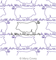 At the Farm Pig by Mary Covey. This image demonstrates how this computerized pattern will stitch out once loaded on your robotic quilting system. A full page pdf is included with the design download.