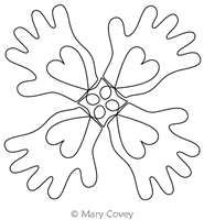 Baby Hearts and Hands Block 2 by Mary Covey. This image demonstrates how this computerized pattern will stitch out once loaded on your robotic quilting system. A full page pdf is included with the design download.