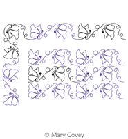 Butterfly Border or Panto and Corner by Mary Covey. This image demonstrates how this computerized pattern will stitch out once loaded on your robotic quilting system. A full page pdf is included with the design download.