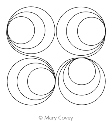 Connecting Circles Block by Mary Covey. This image demonstrates how this computerized pattern will stitch out once loaded on your robotic quilting system. A full page pdf is included with the design download.