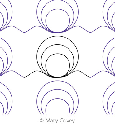 Connecting Circles P2P by Mary Covey. This image demonstrates how this computerized pattern will stitch out once loaded on your robotic quilting system. A full page pdf is included with the design download.