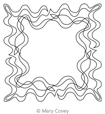 New Wave Frame by Mary Covey. This image demonstrates how this computerized pattern will stitch out once loaded on your robotic quilting system. A full page pdf is included with the design download.