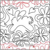 Digital Quilting Design Bunny Blossoms by Mary Eddy.