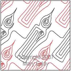 Digital Quilting Design Candle II by Mary Eddy.