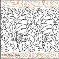 Digital Quilting Design Ice Cream Fun by Mary Eddy.