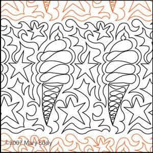 Digital Quilting Design Ice Cream Fun by Mary Eddy.