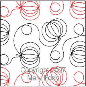 Digital Quilting Design Pumpkin and Loops by Mary Eddy.