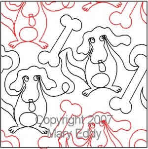 Digital Quilting Design Sparky Dog by Mary Eddy.