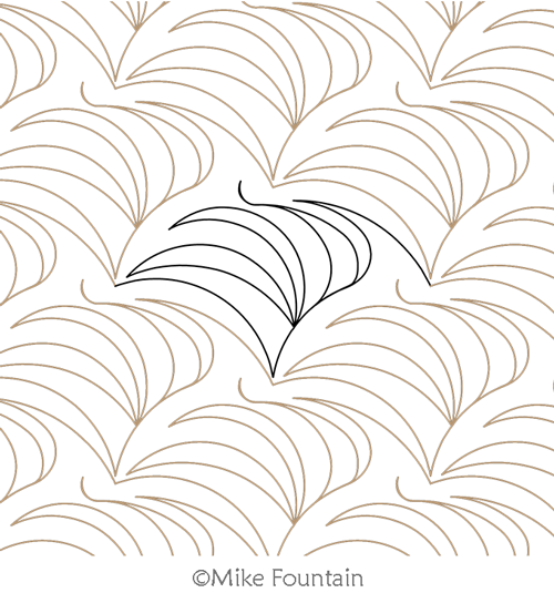 Bulrush by Mike Fountain. This image demonstrates how this computerized pattern will stitch out once loaded on your robotic quilting system. A full page pdf is included with the design download.