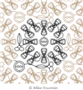 Digital Quilting Design Buttons & Bows by Mike Fountain