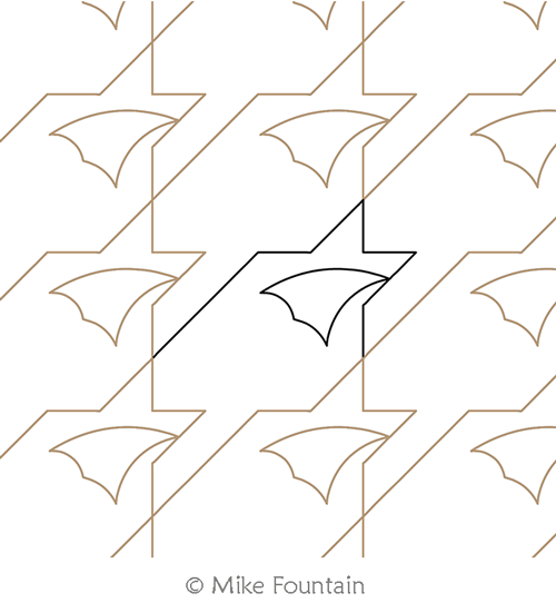 Caped Kitty E2E by Mike Fountain. This image demonstrates how this computerized pattern will stitch out once loaded on your robotic quilting system. A full page pdf is included with the design download.