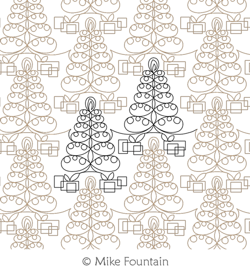 Christmas Tree MF by Mike Fountain. This image demonstrates how this computerized pattern will stitch out once loaded on your robotic quilting system. A full page pdf is included with the design download.