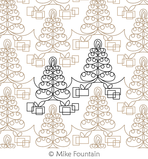 Christmas Tree Small by Mike Fountain. This image demonstrates how this computerized pattern will stitch out once loaded on your robotic quilting system. A full page pdf is included with the design download.