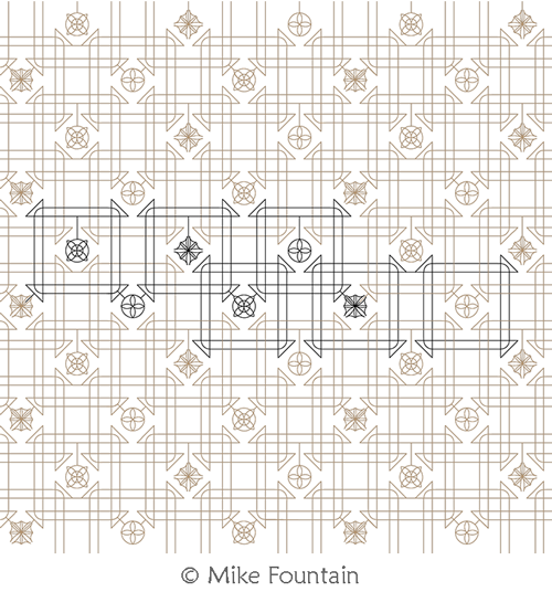 Churn Dash Lines 1 E2E by Mike Fountain. This image demonstrates how this computerized pattern will stitch out once loaded on your robotic quilting system. A full page pdf is included with the design download.