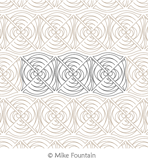 Doppleganger 1 by Mike Fountain. This image demonstrates how this computerized pattern will stitch out once loaded on your robotic quilting system. A full page pdf is included with the design download.