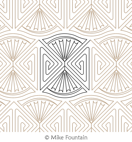 Doppleganger 3 by Mike Fountain. This image demonstrates how this computerized pattern will stitch out once loaded on your robotic quilting system. A full page pdf is included with the design download.