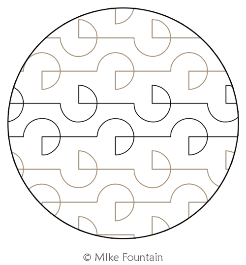Fidget Full Row Block by Mike Fountain. This image demonstrates how this computerized pattern will stitch out once loaded on your robotic quilting system. A full page pdf is included with the design download.