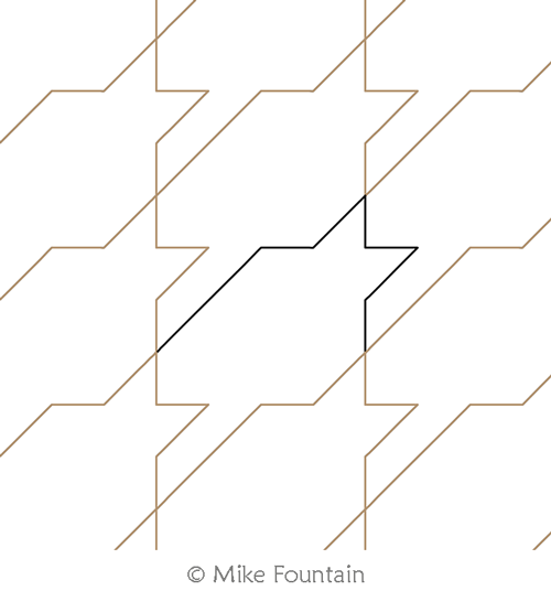 Houndstooth MK E2E by Mike Fountain. This image demonstrates how this computerized pattern will stitch out once loaded on your robotic quilting system. A full page pdf is included with the design download.