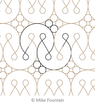 Ringer 1 by Mike Fountain. This image demonstrates how this computerized pattern will stitch out once loaded on your robotic quilting system. A full page pdf is included with the design download.