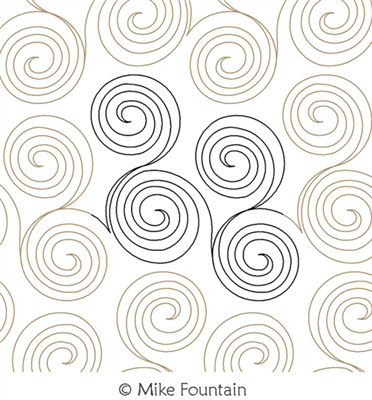 Digital Quilting Design Swirling Doubles by Mike Fountain